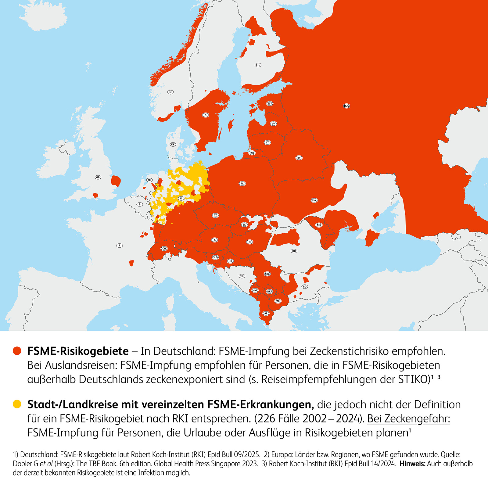 FSME-Eisikogebiete Europa 2025