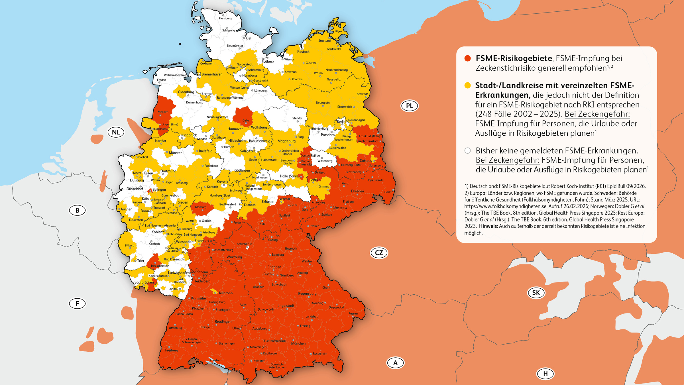 FSME-Risikogebiete 2026