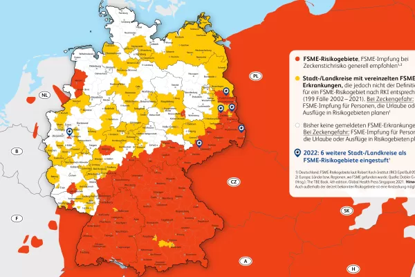 FSME-Risikogebiete in Deutschland