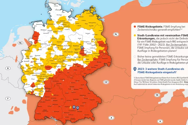 FSME-Risikogebiete in Deutschland