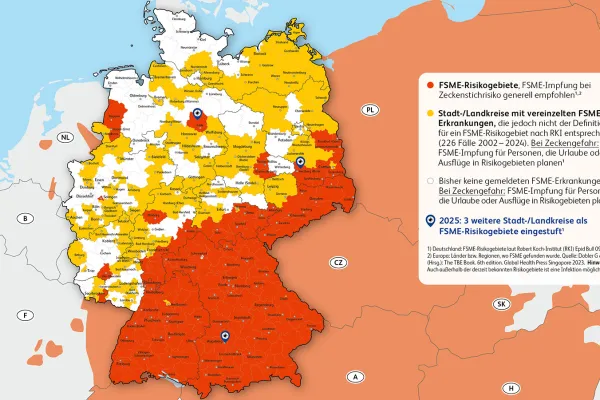 FSME-Risikogebiete in Deutschland