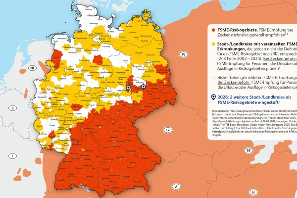 FSME-Risikogebiete in Deutschland 2026