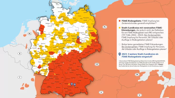 FSME-Risikogebiete in Deutschland