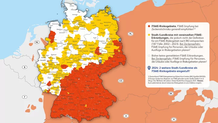 FSME-Risikogebiete in Deutschland