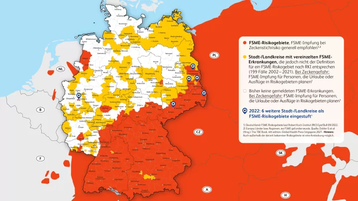 FSME-Risikogebiete in Deutschland