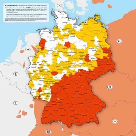 FSME-Risikogebiete in Deutschland