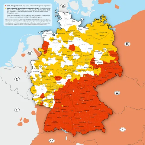 FSME-Risikogebiete in Deutschland