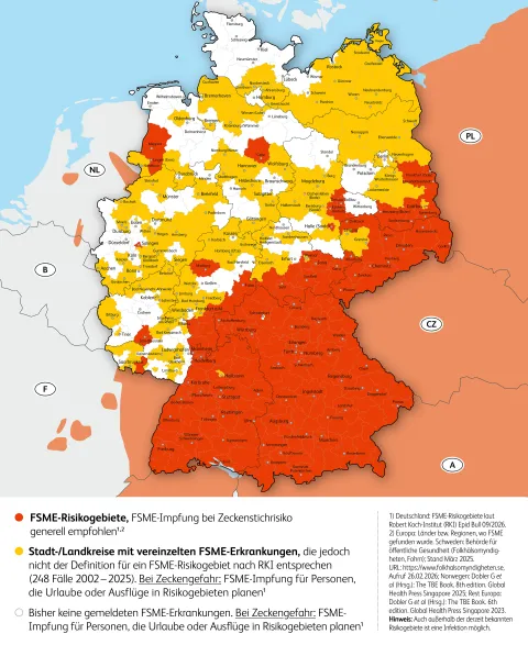 FSME-Risikogebiete in Deutschland 2026